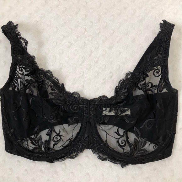 Sheer black lace underwire bra Clearance